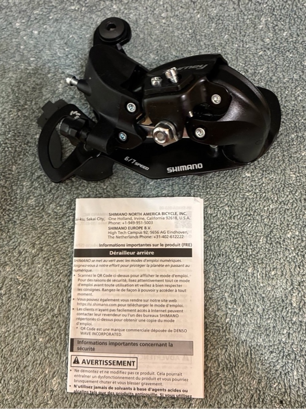 New! “Shimano Tourney RD-TY300 6/7-black speed rear bicycle derailleur